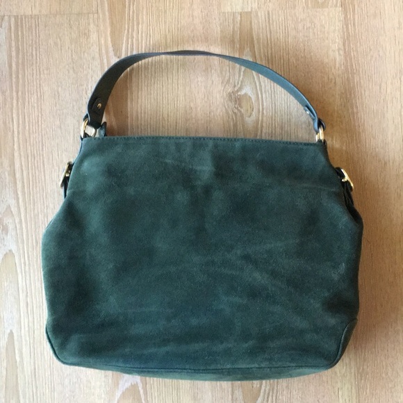 Michael Kors Forest Green Suede Satchel - Picture 2 of 6